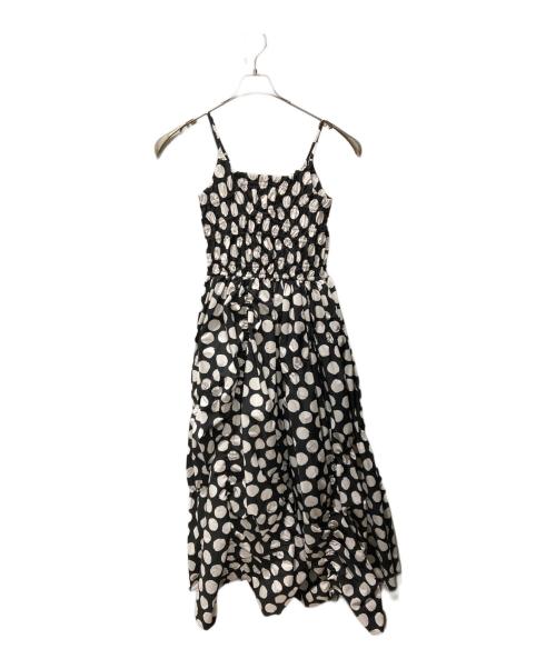 OMMO（オーエムエムオー）OMMO (オーエムエムオー) IRREGULAR SHIRRING CAMI OP ブラック×ホワイト サイズ:38の古着・服飾アイテム