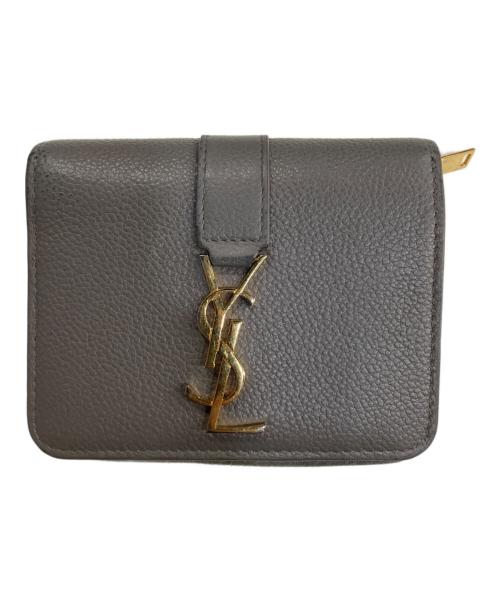 Saint Laurent Paris（サンローランパリ）Saint Laurent Paris (サンローランパリ) ラージジップウォレット グレーの古着・服飾アイテム