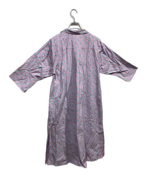 mala KALANCHOE（マーラ カランコエ）mala KALANCHOE (マーラ カランコエ) Organic Poplin Block Print Kaftan Dress パープル サイズ:Ｓの古着・服飾アイテム