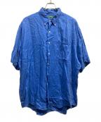 LAUREN RALPH LAURENローレンラルフローレン）の古着「半袖リネンシャツ」｜ブルー