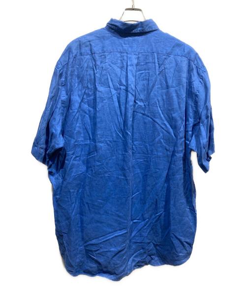 LAUREN RALPH LAUREN（ローレンラルフローレン）LAUREN RALPH LAUREN (ローレンラルフローレン) 半袖リネンシャツ ブルー サイズ:XLの古着・服飾アイテム