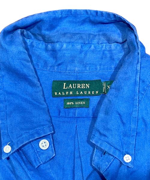 LAUREN RALPH LAUREN（ローレンラルフローレン）LAUREN RALPH LAUREN (ローレンラルフローレン) 半袖リネンシャツ ブルー サイズ:XLの古着・服飾アイテム