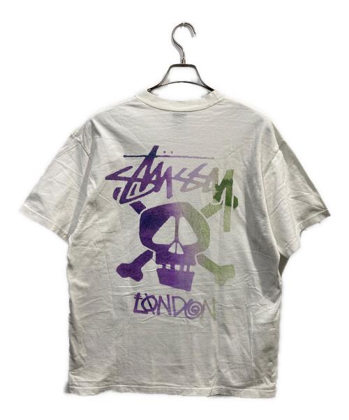 stussy（ステューシー）stussy (ステューシー) スカルプリントTシャツ ホワイト サイズ:Lの古着・服飾アイテム