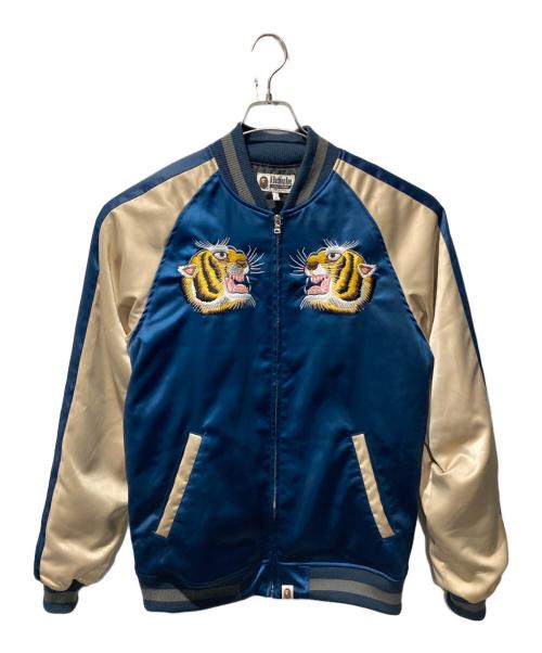 A BATHING APE（ア ベイシング エイプ）A BATHING APE (ア ベイシング エイプ) TIGER SOUVENIR JACKET ネイビー サイズ:Lの古着・服飾アイテム