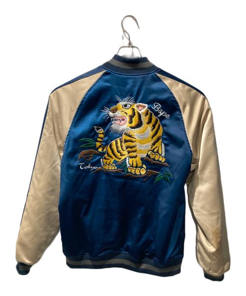 A BATHING APE（ア ベイシング エイプ）A BATHING APE (ア ベイシング エイプ) TIGER SOUVENIR JACKET ネイビー サイズ:Lの古着・服飾アイテム