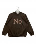 CABARETPOVALキャバレーポバール）の古着「NO Crewkneck Sweatshirt」｜ブラウン