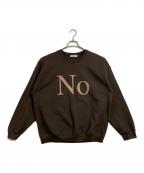 CABARETPOVALキャバレーポバール）の古着「NO Crewkneck Sweatshirt」｜ブラウン