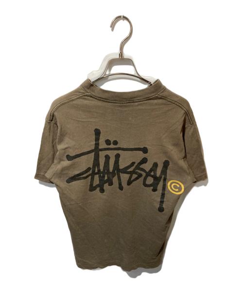 stussy（ステューシー）stussy (ステューシー) オールドプリントTシャツ ブラウン サイズ:Mの古着・服飾アイテム