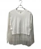 noir kei ninomiyaノワール ケイ ニノミヤ）の古着「シアーフリルカットソー」｜ホワイト