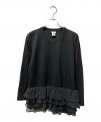 noir kei ninomiyaノワール ケイ ニノミヤ）の古着「シアーフリルカットソー」｜ブラック