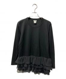 noir kei ninomiya（ノワール ケイ ニノミヤ）の古着「シアーフリルカットソー」｜ブラック