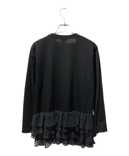 noir kei ninomiya（ノワール ケイ ニノミヤ）noir kei ninomiya (ノワール ケイ ニノミヤ) シアーフリルカットソー ブラック サイズ:Ｍの古着・服飾アイテム