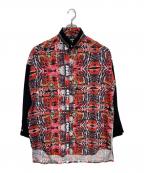 ACUOD by CHANUアクオド バイ チャヌ）の古着「総柄ロングシャツ」｜レッド×ブラック