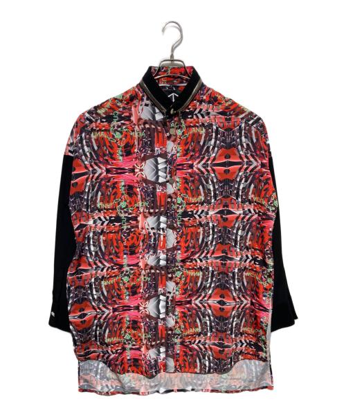 ACUOD by CHANU（アクオド バイ チャヌ）ACUOD by CHANU (アクオド バイ チャヌ) 総柄ロングシャツ レッド×ブラック サイズ:Freeの古着・服飾アイテム