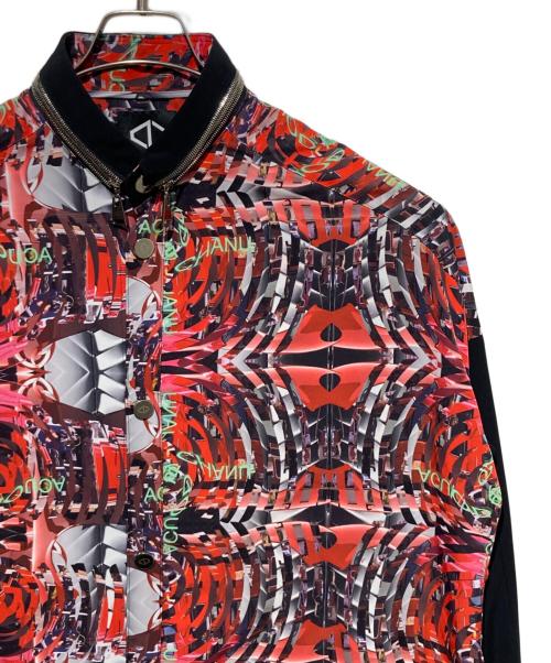ACUOD by CHANU（アクオド バイ チャヌ）ACUOD by CHANU (アクオド バイ チャヌ) 総柄ロングシャツ レッド×ブラック サイズ:Freeの古着・服飾アイテム