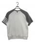 Thom Browne (トムブラウン) サドル半袖 4-BAR スウェットシャツ ホワイト サイズ:4：25000円