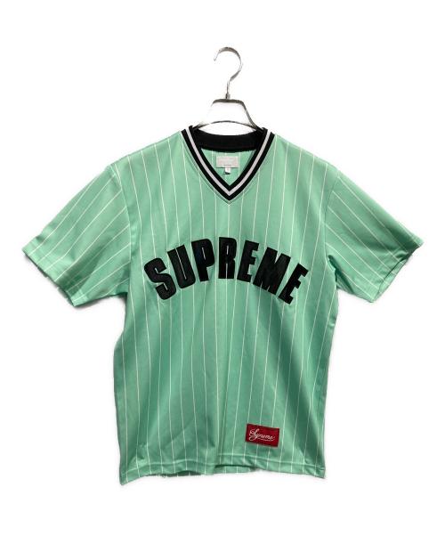 SUPREME（シュプリーム）SUPREME (シュプリーム) ピンストライプベースボールシャツ グリーン サイズ:Ｓの古着・服飾アイテム