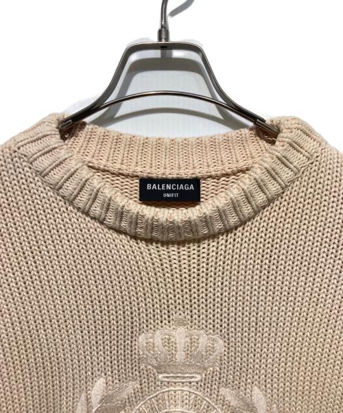 BALENCIAGA（バレンシアガ）BALENCIAGA (バレンシアガ) エンブロダイリーニット ベージュ サイズ:Sの古着・服飾アイテム