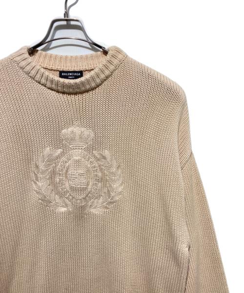 BALENCIAGA（バレンシアガ）BALENCIAGA (バレンシアガ) エンブロダイリーニット ベージュ サイズ:Sの古着・服飾アイテム