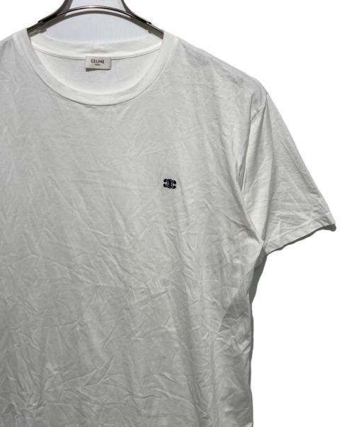 CELINE（セリーヌ）CELINE (セリーヌ) トリオンフ刺繍ロゴTシャツ ホワイト サイズ:Lの古着・服飾アイテム