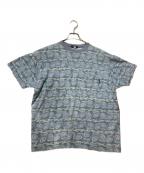 stussyステューシー）の古着「80’S 総柄Tシャツ」｜ブルー