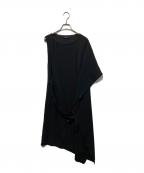 LIMI feuリミフゥ）の古着「変形ノースリーブワンピース」｜ブラック