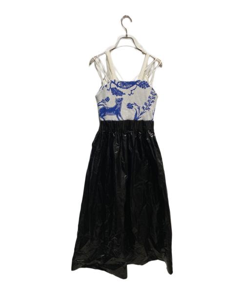 AKIRA NAKA（アキラナカ）AKIRA NAKA (アキラナカ) キャミソールワンピース ブラック×ホワイト サイズ:1の古着・服飾アイテム