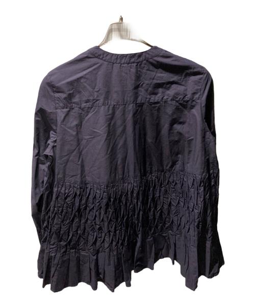 ne quittez pas（ヌキテパ）ne quittez pas (ヌキテパ) COTTON POPLIN WAVE BLOUSE ネイビー サイズ:Freeの古着・服飾アイテム