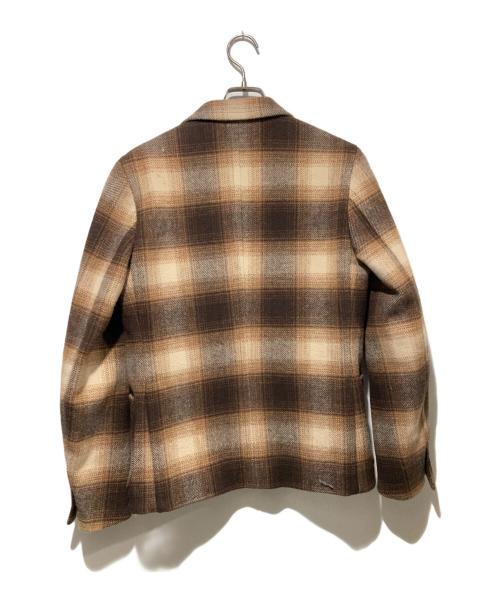 NUMBER (N)INE（ナンバーナイン）NUMBER (N)INE (ナンバーナイン) オンブレチェックテーラードジャケット ブラウン サイズ:2の古着・服飾アイテム
