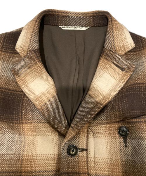 NUMBER (N)INE（ナンバーナイン）NUMBER (N)INE (ナンバーナイン) オンブレチェックテーラードジャケット ブラウン サイズ:2の古着・服飾アイテム