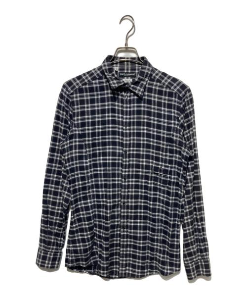 DOLCE & GABBANA（ドルチェ＆ガッバーナ）DOLCE & GABBANA (ドルチェ＆ガッバーナ) チェックシャツ グレー サイズ:15/38の古着・服飾アイテム