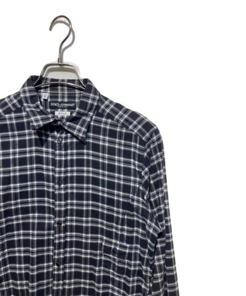 DOLCE & GABBANA（ドルチェ＆ガッバーナ）DOLCE & GABBANA (ドルチェ＆ガッバーナ) チェックシャツ グレー サイズ:15/38の古着・服飾アイテム