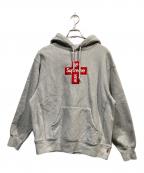 SUPREMEシュプリーム）の古着「Cross Box Logo Hooded Sweatshirt」｜グレー
