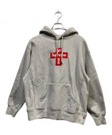 SUPREME（シュプリーム）の古着「Cross Box Logo Hooded Sweatshirt」｜グレー