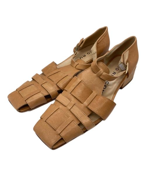 FABIO RUSCONI（ファビオルスコーニ）FABIO RUSCONI (ファビオルスコーニ) スクエアトゥグルカサンダル ブラウン サイズ:37の古着・服飾アイテム