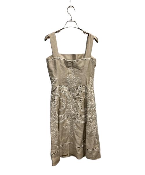 FOXEY（フォクシー）FOXEY (フォクシー) ブティック 刺繍 ノースリーブワンピース ベージュ サイズ:38の古着・服飾アイテム