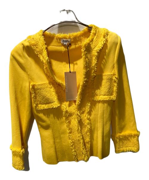 FOXEY（フォクシー）FOXEY (フォクシー) ツイード切替カーディガン イエロー サイズ:38の古着・服飾アイテム