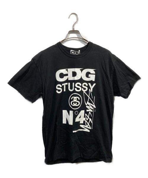 CDG（シーディージー）CDG (シーディージー) stussy (ステューシー) コラボプリントTシャツ ブラック サイズ:XXL 未使用品の古着・服飾アイテム