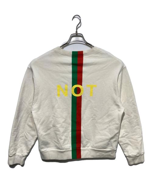 GUCCI（グッチ）GUCCI (グッチ) FAKEプリントスウェット ベージュ サイズ:Ｓの古着・服飾アイテム