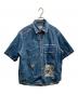 AAPE BY A BATHING APE（エーエイプ バイ アベイシングエイプ）の古着「logo-patch Dnim Shirt/ワッペン半袖デニムシャツ」｜インディゴ