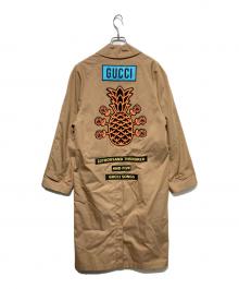 GUCCI（グッチ）の古着「コットンギャバ金ボタントレンチコート」｜ベージュ