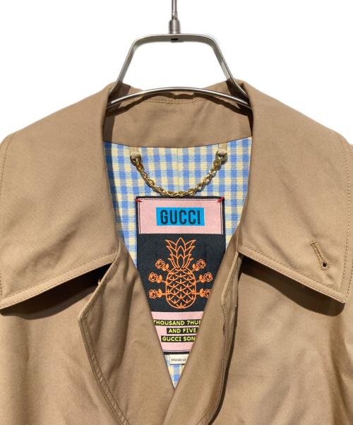 GUCCI（グッチ）GUCCI (グッチ) コットンギャバ金ボタントレンチコート ベージュ サイズ:44の古着・服飾アイテム
