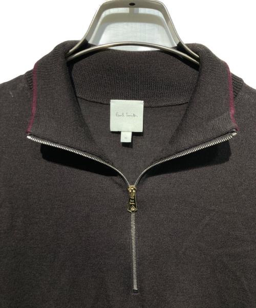 PAUL SMITH（ポールスミス）PAUL SMITH (ポールスミス) マルチボーダー ハーフジップニット ブラウン サイズ:ＸＬの古着・服飾アイテム