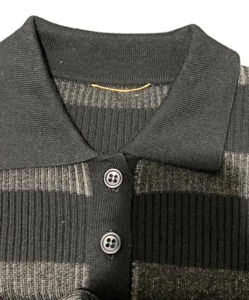 L'appartement（アパルトモン）L'Appartement (アパルトモン) 襟付きボーダーニットワンピース ブラック×グレー サイズ:34の古着・服飾アイテム