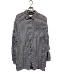 Ameri（アメリ）の古着「STRIPE SHIRT ROMPERS」｜ブラック