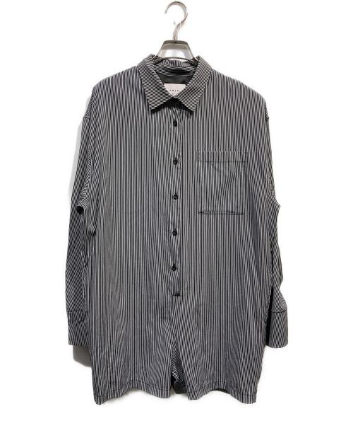 Ameri（アメリ）Ameri (アメリ) STRIPE SHIRT ROMPERS ブラック サイズ:Ｓの古着・服飾アイテム