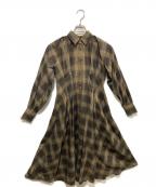 Ameriアメリ）の古着「3WAY OMBRE CHECK FLARE DRESS」｜ブラウン