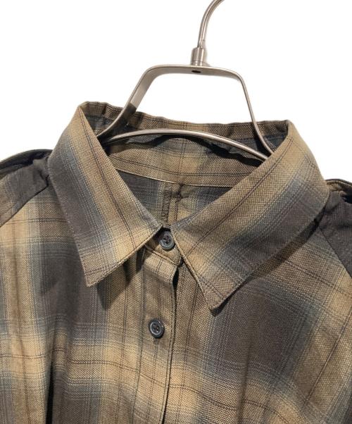 Ameri（アメリ）AMERI (アメリ) 3WAY OMBRE CHECK FLARE DRESS ブラウン サイズ:Sの古着・服飾アイテム