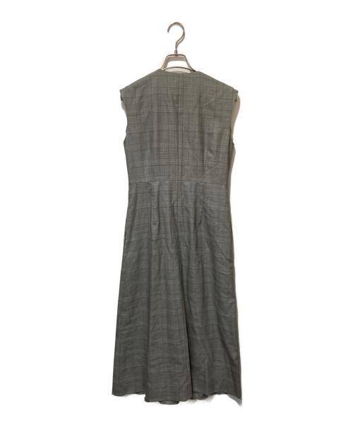 Aquascutum（アクアスキュータム）Aquascutum (アクアスキュータム) ノースリーブワンピース グレー サイズ:Ｍの古着・服飾アイテム