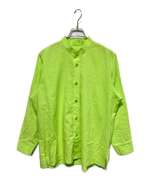 HOMME PLISSE ISSEY MIYAKE（オム プリッセ イッセイ ミヤケ）HOMME PLISSE ISSEY MIYAKE (オム プリッセ イッセイ ミヤケ) スタンドカラーシャツ グリーン サイズ:2の古着・服飾アイテム